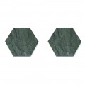 2 šestihranné tácky v bílém, černém nebo zeleném mramoru Vyrobeno v Itálii - Paulo