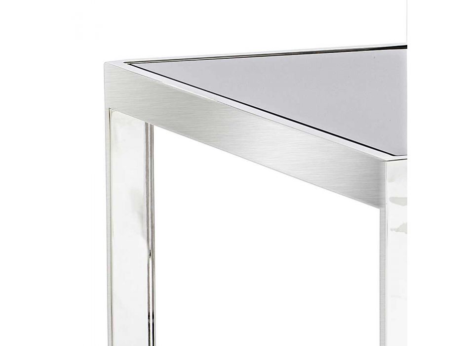 2 stoly Moderní design z nerezové oceli se skleněnou deskou Bubbi Viadurini