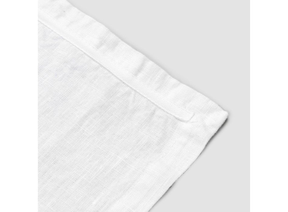 2 prostírání z čistě bílého prádla s rámem nebo krajkou Made in Italy - Davincino Viadurini