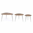 3 moderní konferenční stolky s povrchovou úpravou Homemotion Mango Wood - Kalidi Viadurini