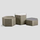 3 konferenční stolky z masivního dřeva s porcelánovou deskou Grès Made in Italy - Moka Viadurini
