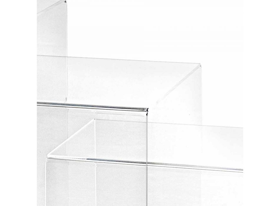 3 transparentní stohovatelný stolům Amalia design, vyrobeno v Itálii Viadurini