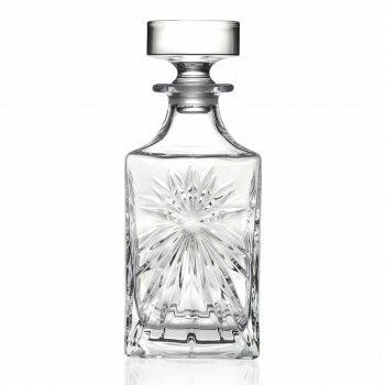 4 lahve na whisky se čtvercovým designem Eco Crystal Cap - Daniele