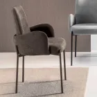 4 křesla z barevné látky a lakovaného kovového rámu - Lamberta Viadurini