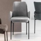 4 křesla z barevné látky a lakovaného kovového rámu - Lamberta Viadurini