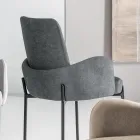 4 křesla z barevné látky a lakovaného kovového rámu - Lamberta Viadurini