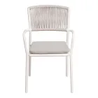 4 stohovatelné zahradní židle z hliníku a lana - Lunaris Viadurini