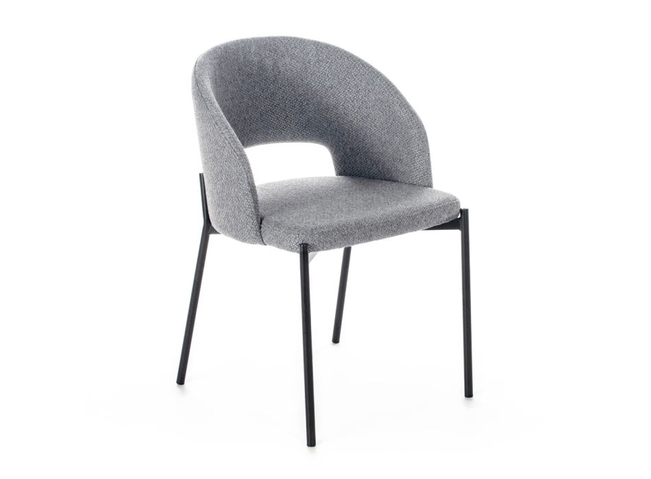 4 židle s látkovým sedákem různých povrchových úprav a kovu - Provence Viadurini