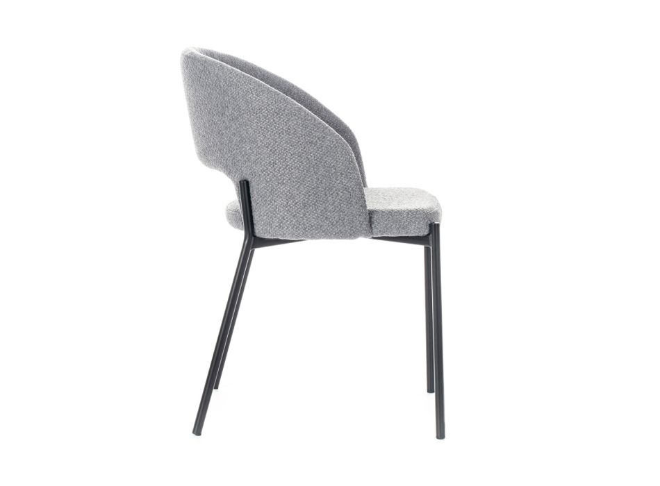 4 židle s látkovým sedákem různých povrchových úprav a kovu - Provence Viadurini