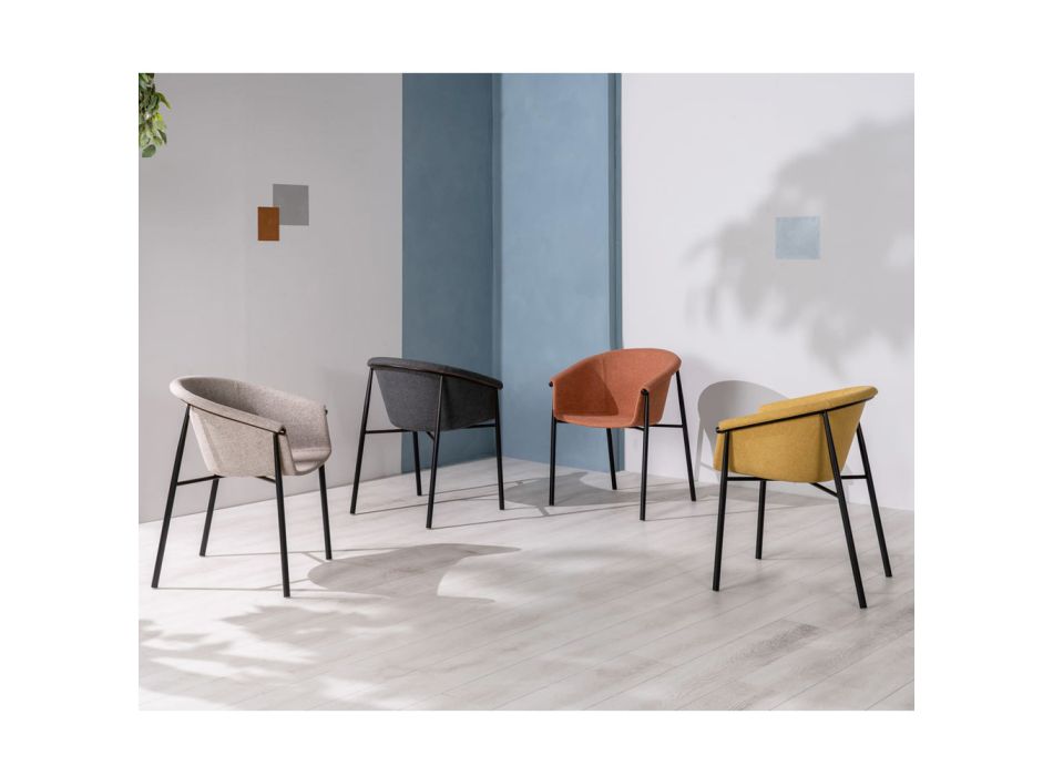 4 židle s látkovým sedákem k dispozici v různých povrchových úpravách – Toskánsko Viadurini