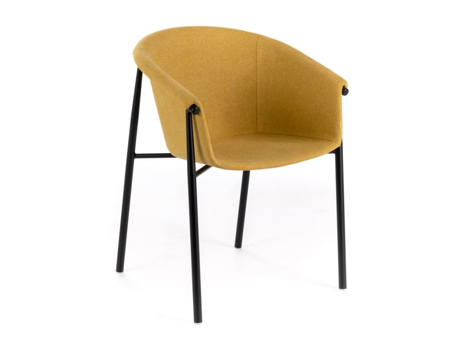 4 židle s látkovým sedákem k dispozici v různých povrchových úpravách – Toskánsko Viadurini