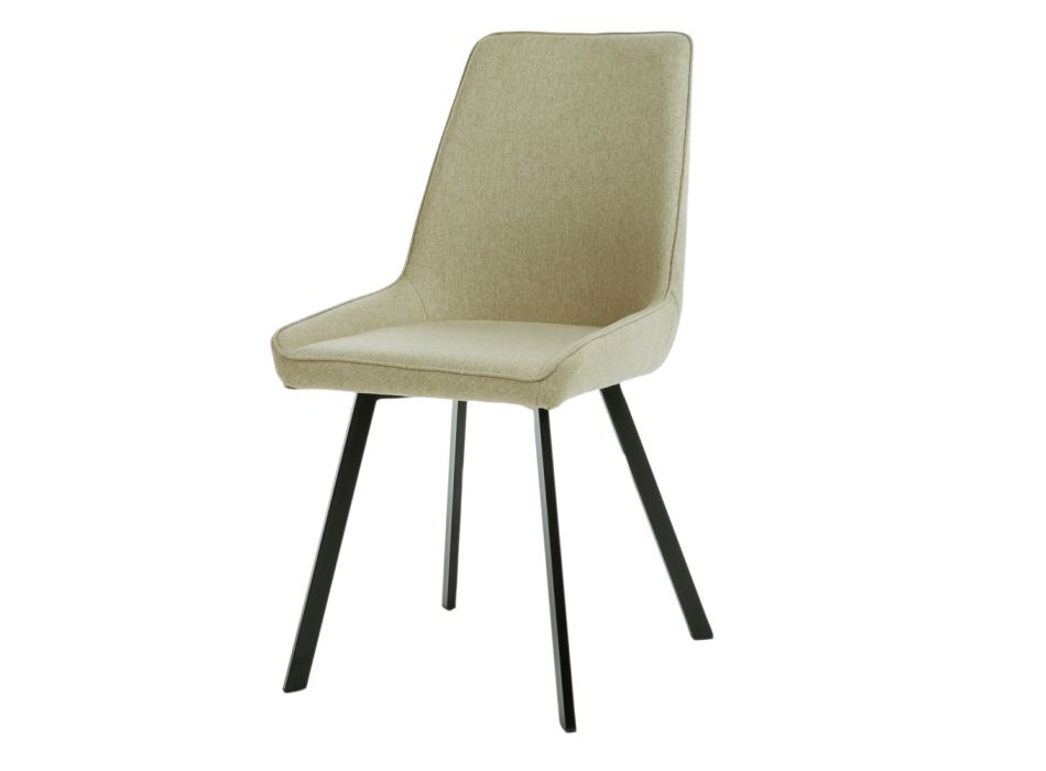4 židle se sedákem z mikrovlákna a kovovou konstrukcí – broskev Viadurini