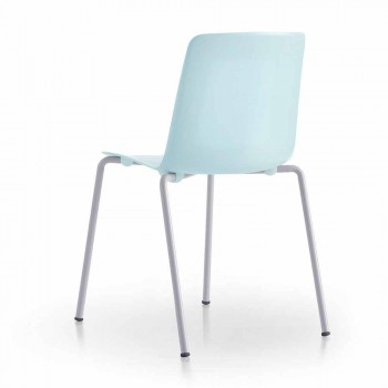 4 stohovatelné venkovní židle z kovu a polypropylenu Vyrobeno v Itálii - Carita