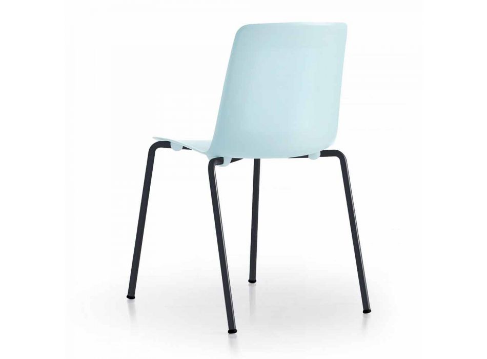 4 stohovatelné venkovní židle z kovu a polypropylenu Vyrobeno v Itálii - Carita Viadurini