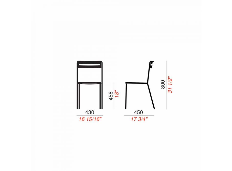 4 venkovní stohovatelné kovové židle vyrobené v Itálii - Yolonda