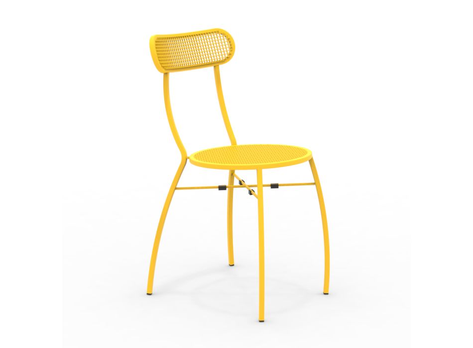 4 kovové zahradní židle v různých barvách vyrobené v Itálii - živý plot Viadurini
