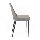 4 interiérové židle v měkkých různých barvách a s kovovými nohami - Hugo Viadurini