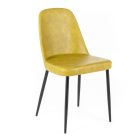 4 interiérové židle v měkkých různých barvách a s kovovými nohami - Hugo Viadurini