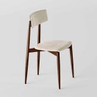 4 jídelní židle z masivního jasanového dřeva a tkaniny vyrobené v Itálii - Sulu Viadurini