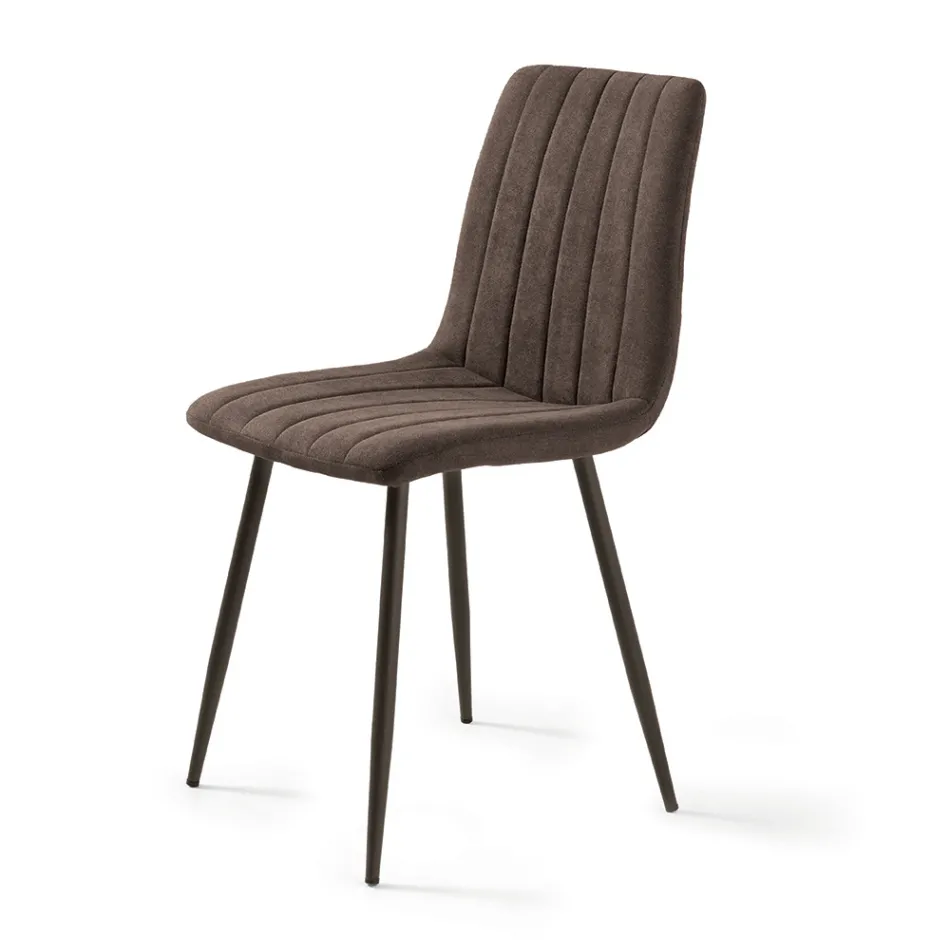 4 křesla do obývacího pokoje s čalouněnými látkovými sedáky v různých barvách - Impeto Viadurini