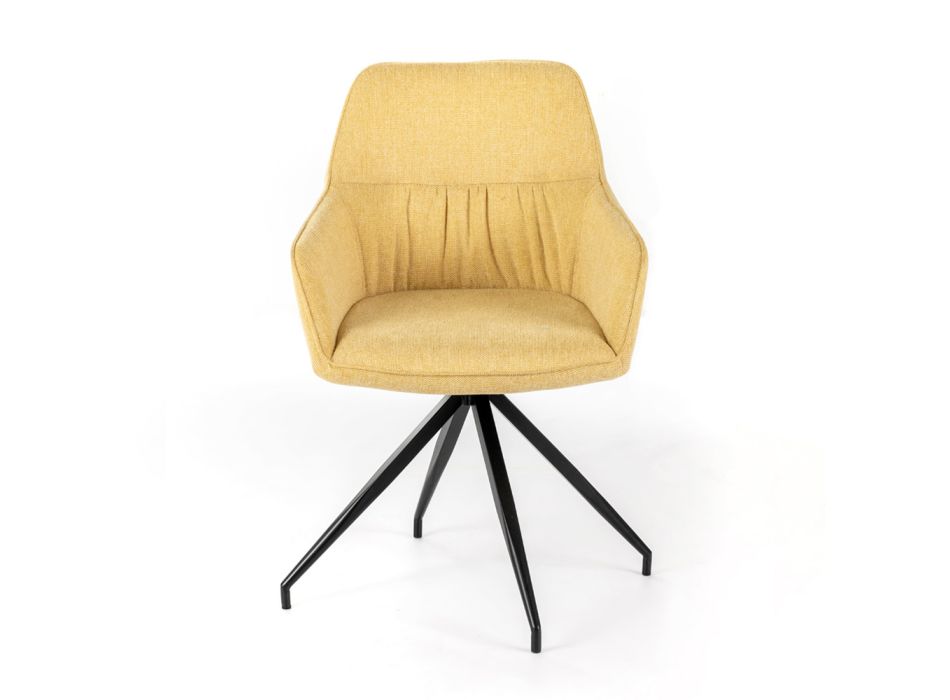 4 židle do obývacího pokoje s látkovým sedákem a kovovou konstrukcí a nohami – borovice Viadurini