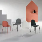 4 polypropylenové obývací židle s kovovým rámem - Dinamo Viadurini