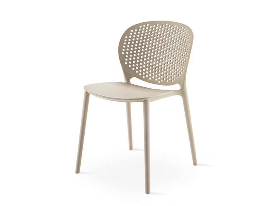 4 barevná stohovatelná židle z polypropylenu s moderním designem - Pocahontas Viadurini