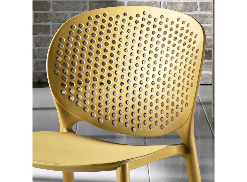 4 barevná stohovatelná židle z polypropylenu s moderním designem - Pocahontas