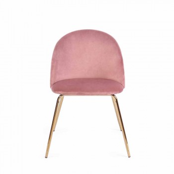 4 designová židle čalouněná sametem s ocelovou konstrukcí Homemotion - Dania