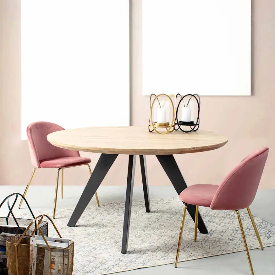 4 designová židle čalouněná sametem s ocelovou konstrukcí Homemotion - Dania Viadurini