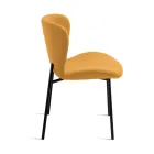 4 čalouněné židle z látky bouclè s černým kovovým rámem - Tiziana Viadurini