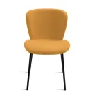 4 čalouněné židle z látky bouclè s černým kovovým rámem - Tiziana Viadurini