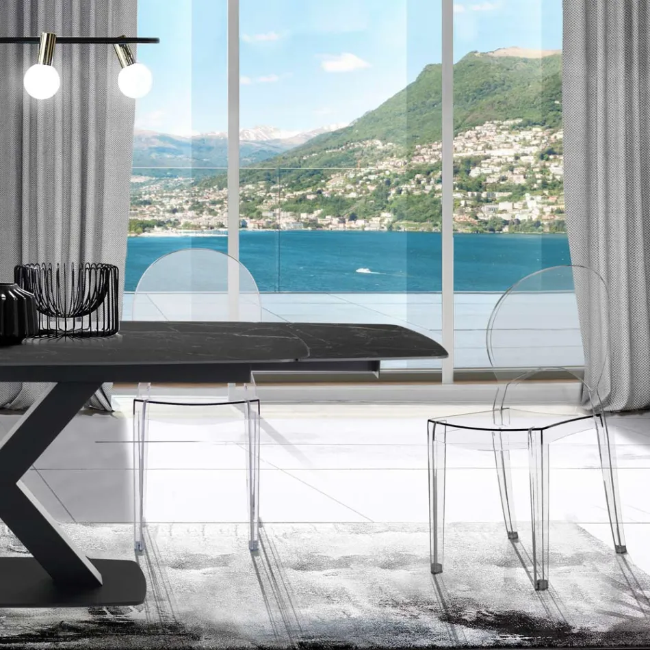 4 stohovatelné venkovní a vnitřní židle z polykarbonátu – koně Viadurini