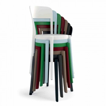 4 venkovní stohovatelné polypropylenové židle vyrobené v Itálii Design - Alexus