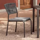 4 stohovatelné hliníkové a lanové zahradní židle - Lunaris Viadurini