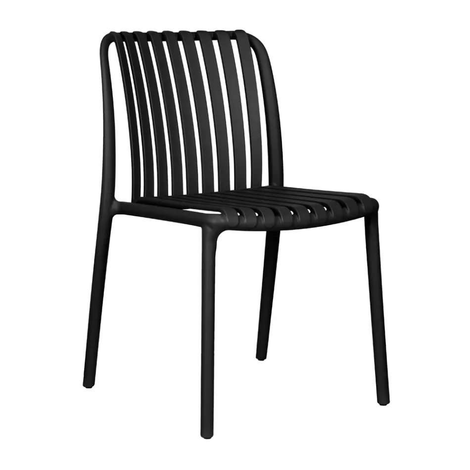 4 stohovatelné zahradní židle z polypropylenu a sklolaminátu - Orelia Viadurini