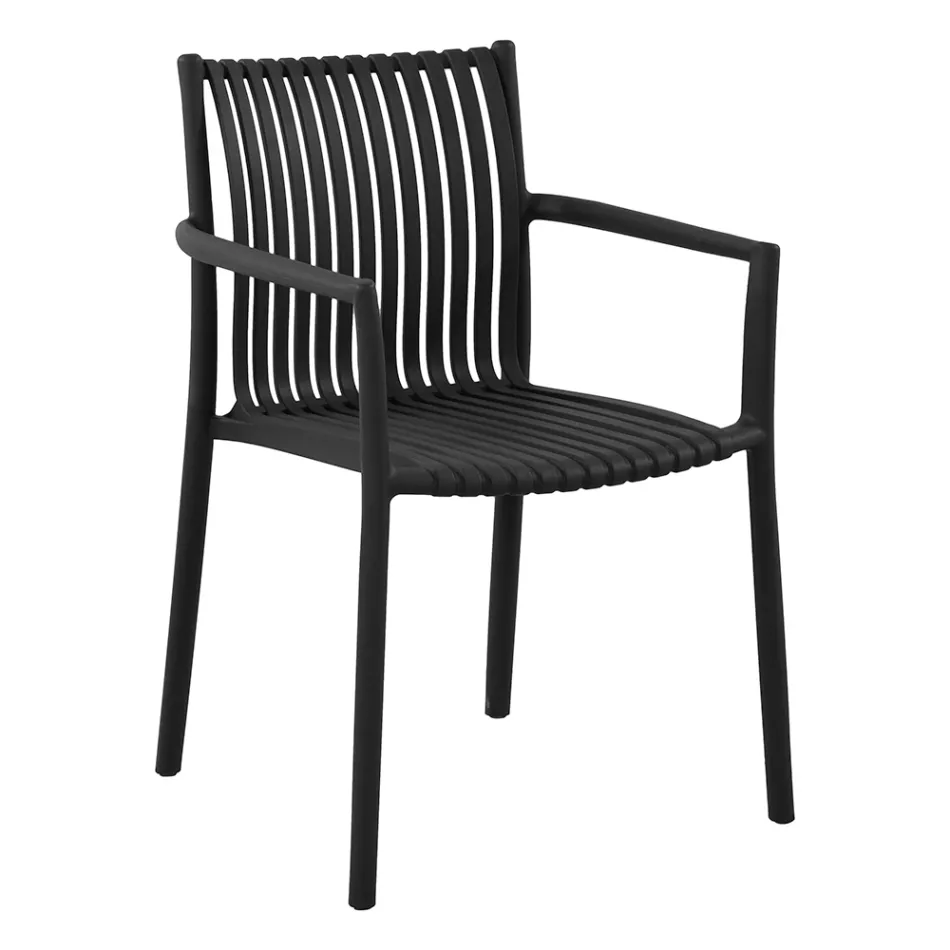 4 stohovatelné zahradní židle z UV odolného polypropylenu - Ondara Viadurini