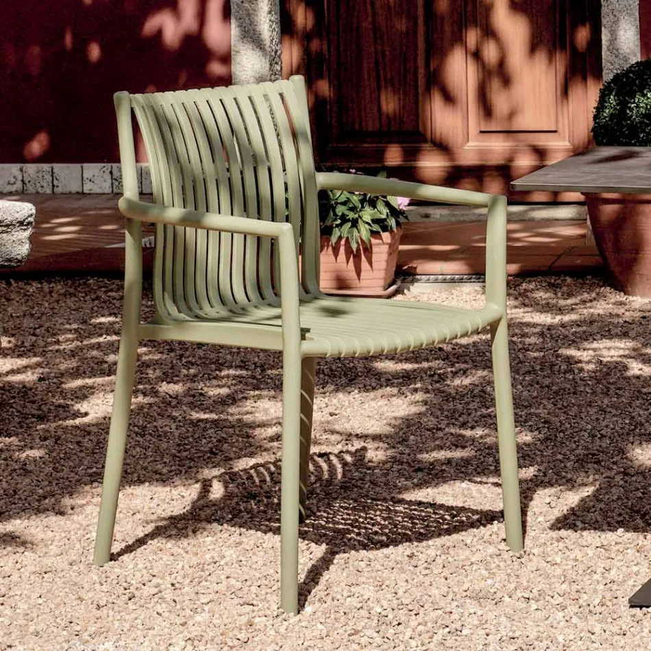 4 stohovatelné zahradní židle z UV odolného polypropylenu - Ondara Viadurini