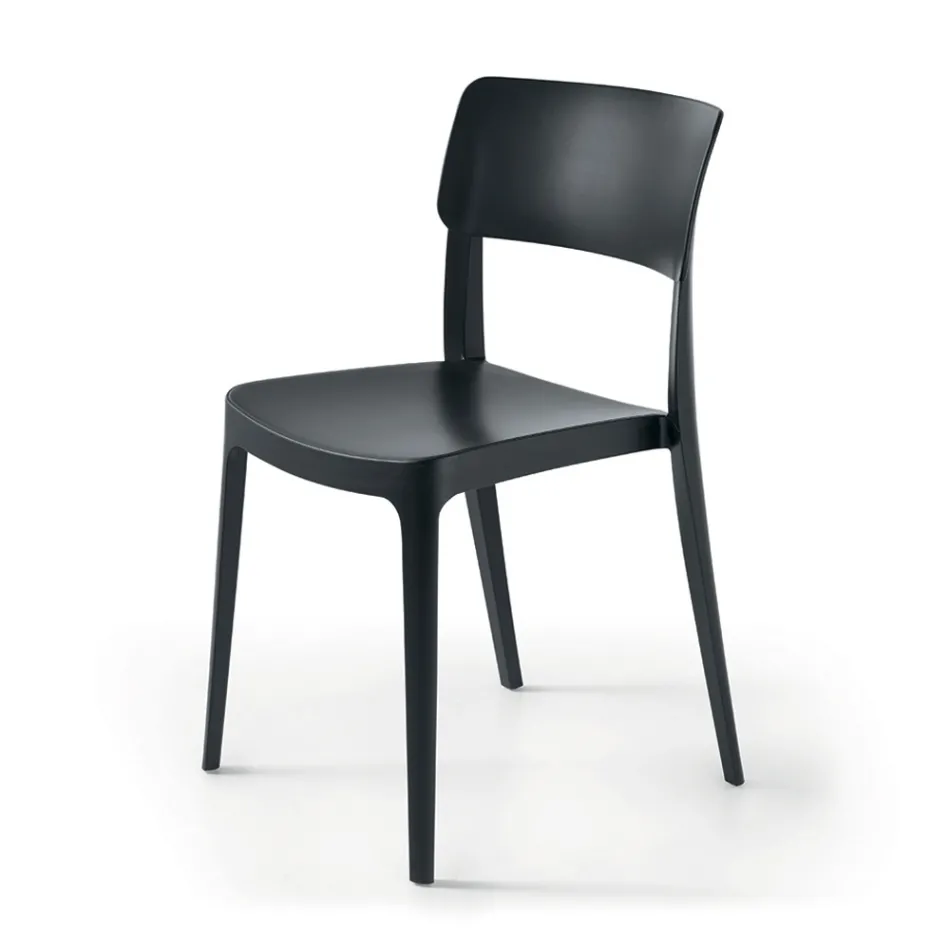 4 stohovatelné polypropylenové obývací židle v různých barvách - Slancio Viadurini