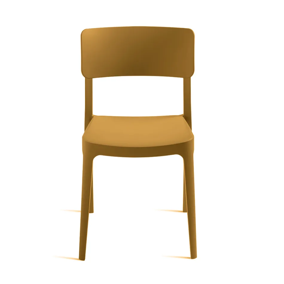 4 stohovatelné polypropylenové obývací židle v různých barvách - Slancio Viadurini