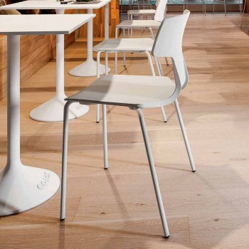 4 stohovatelná židle z kovu a polypropylenu Vyrobeno v Itálii - Clarinda