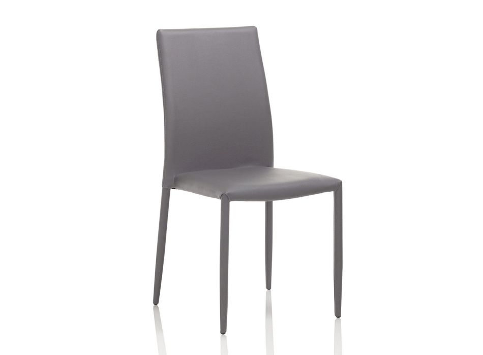 4 kovové židle kompletně potažené imitací kůže - Rania Viadurini
