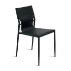 4 židle z barevné umělé kůže a lakované kovové základny - Comedy Viadurini