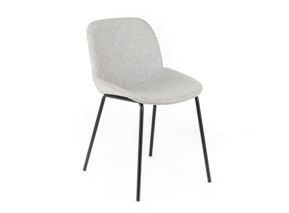 4 látkové židle, polypropylenová konstrukce a kovové nohy - Patchulli Viadurini
