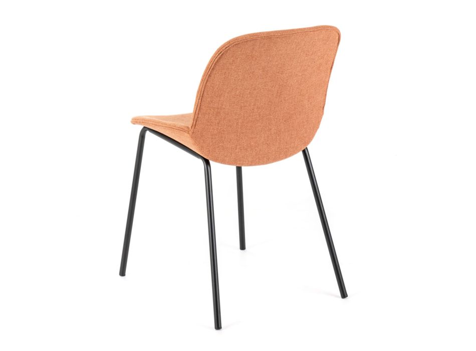 4 látkové židle, polypropylenová konstrukce a kovové nohy - Patchulli Viadurini