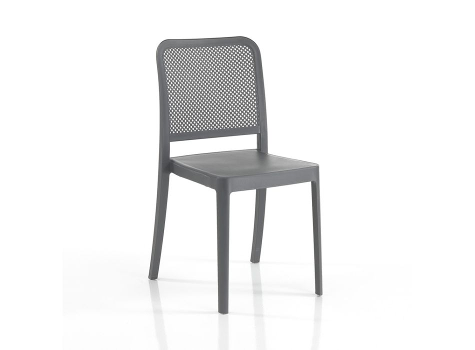 4 stohovatelné vnitřní a venkovní židle z polypropylenu – páv Viadurini
