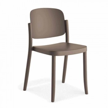 4 moderní stohovatelné venkovní židle z polypropylenu Vyrobeno v Itálii - Bernetta