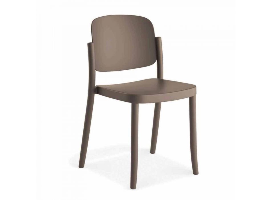 4 moderní stohovatelné venkovní židle z polypropylenu Vyrobeno v Itálii - Bernetta Viadurini