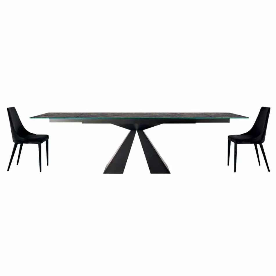 4 moderní ocelové židle s polstrovaným sametovým sedákem Made in Italy - Nirvana Viadurini