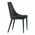 4 Moderní ocelová židle s čalouněným sametovým sedákem vyrobená v Itálii - Nirvana